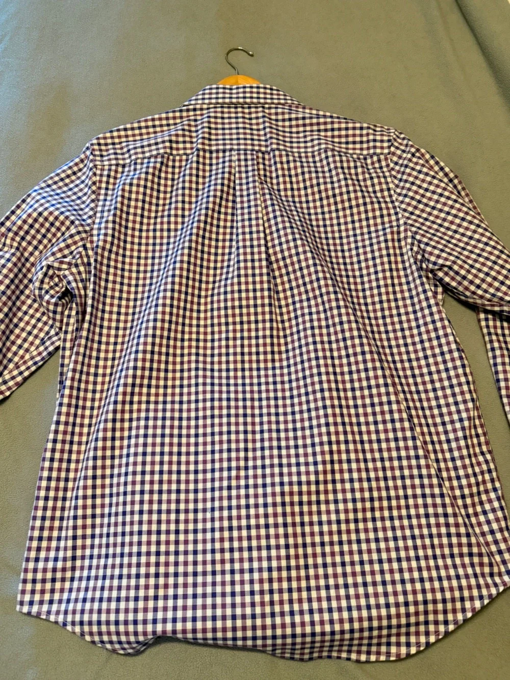 Banana Republic Purple and White Checked Dress Shirt - L